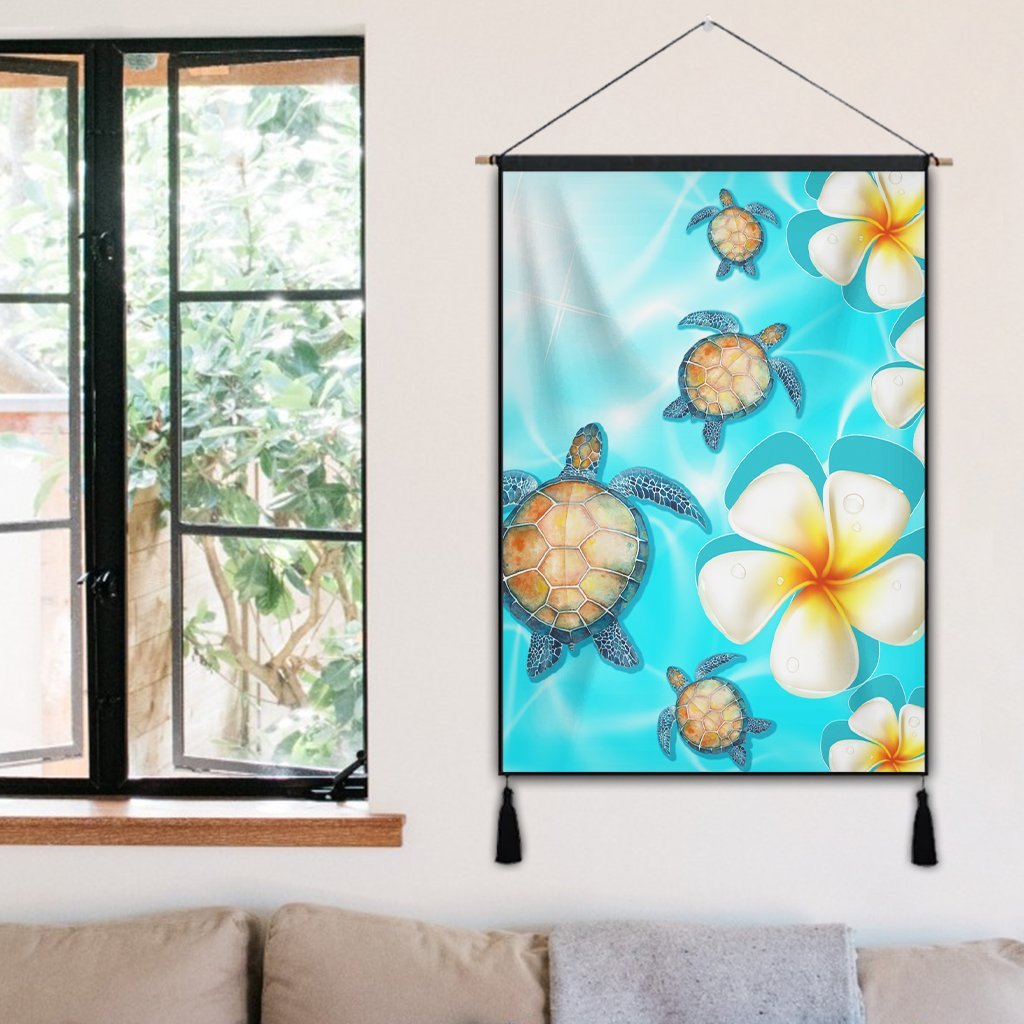 Hawaii Turtle Plumeria Ocean Hanging Poster - AH - Polynesian Pride