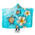 Hawaii Turtle Plumeria Ocean Hooded Blanket - AH Hooded Blanket White - Polynesian Pride