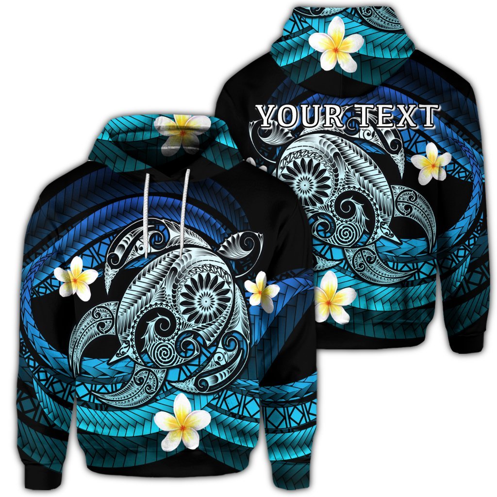 Custom Hawaii Turtle Plumeria Polynesian Hoodie Mela Style Unisex Art - Polynesian Pride