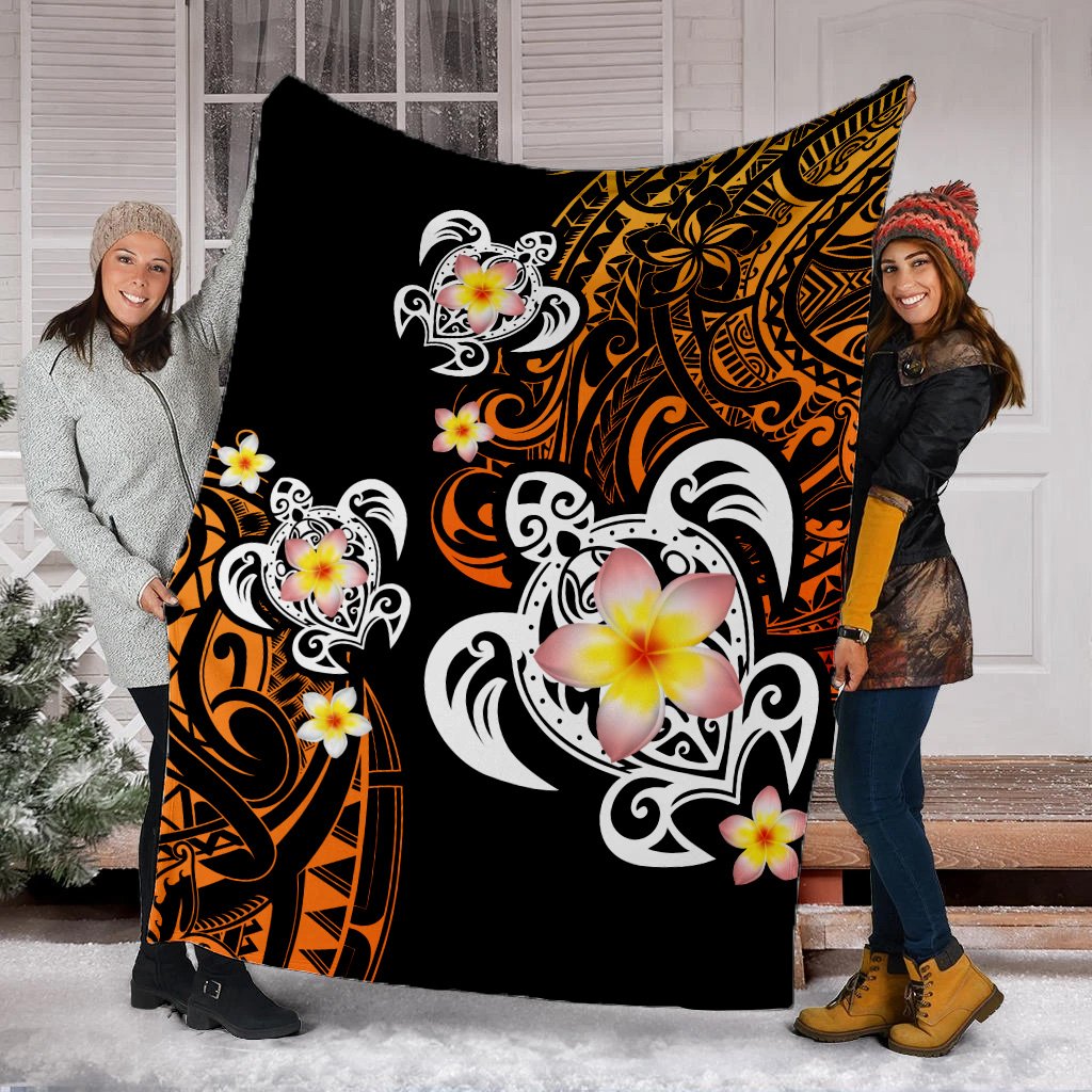 Hawaii Turtle Plumeria Polynesian Premium Blanket - Hete Style - AH - Polynesian Pride