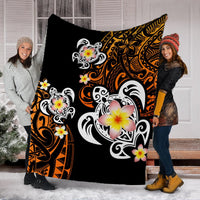 Hawaii Turtle Plumeria Polynesian Premium Blanket - Hete Style - AH - Polynesian Pride
