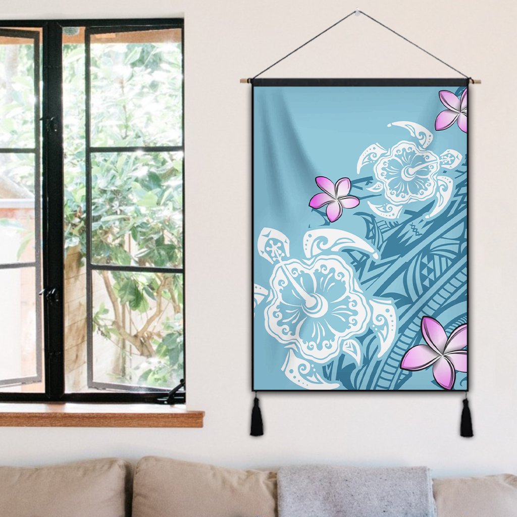 Hawaii Turtle Plumeria Polynesian Simple Hanging Poster - AH - Polynesian Pride
