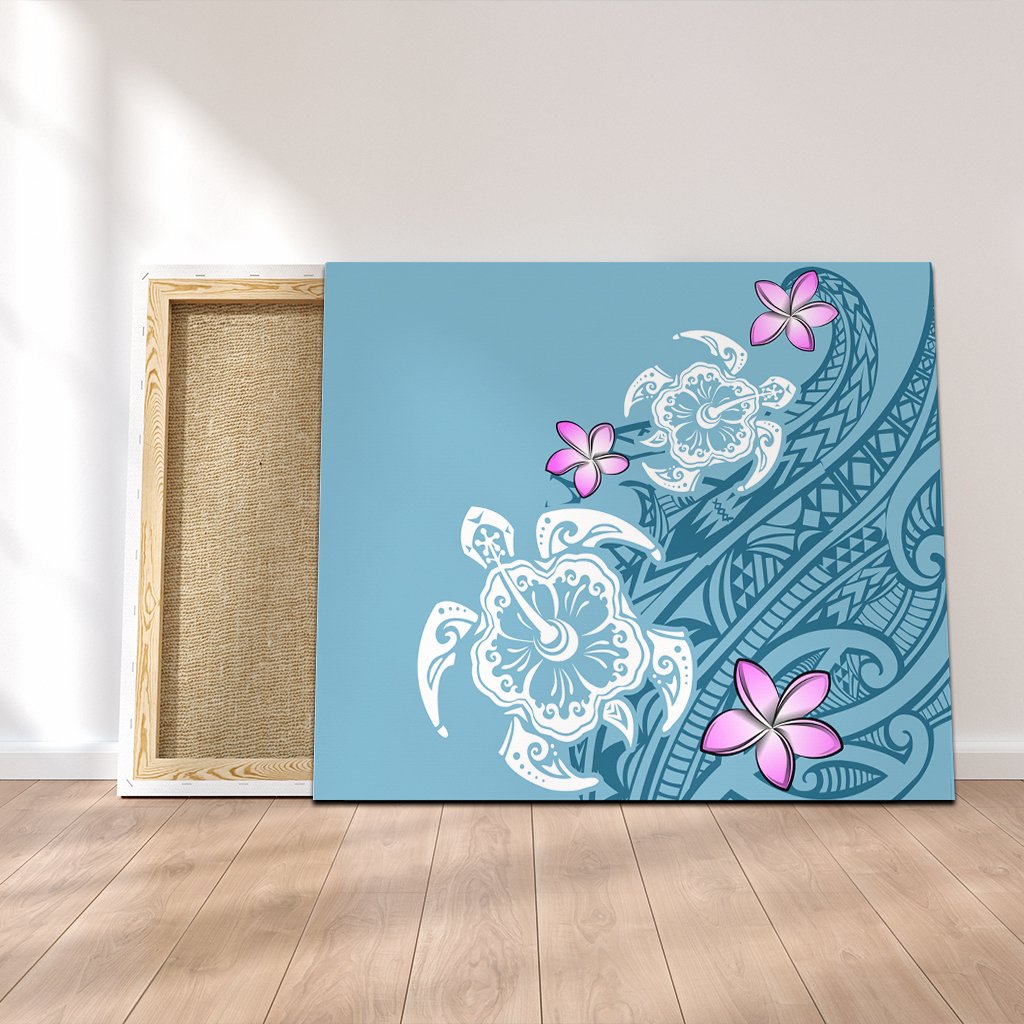 Hawaii Turtle Plumeria Polynesian Simple Canvas - AH Canvas Poly-cotton - Polynesian Pride