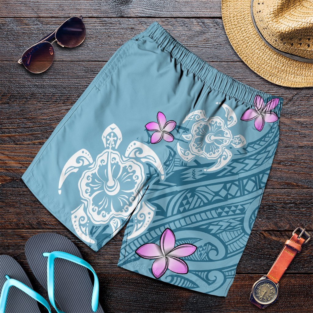 Hawaii Turtle Plumeria Polynesian Simple Men's Shorts - AH Art - Polynesian Pride