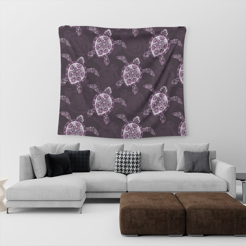 Hawaii Turtle Plumeria Violet Tapestry - AH - Polynesian Pride