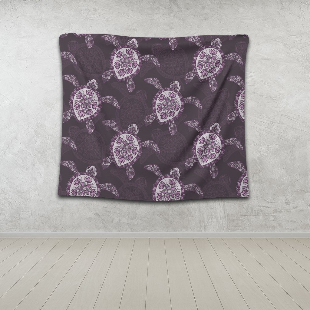 Hawaii Turtle Plumeria Violet Tapestry - AH - Polynesian Pride