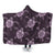 Hawaii Turtle Plumeria Violet Hooded Blanket - AH Hooded Blanket White - Polynesian Pride