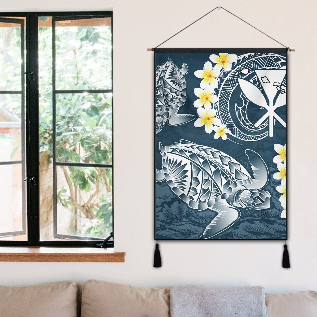 Hawaii Turtle Plumerian Polynesian Hanging Poster - Sease Style - AH - Polynesian Pride