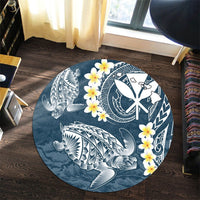 Hawaii Turtle Plumerian Polynesian Round Carpet - Sease Style - AH - Polynesian Pride