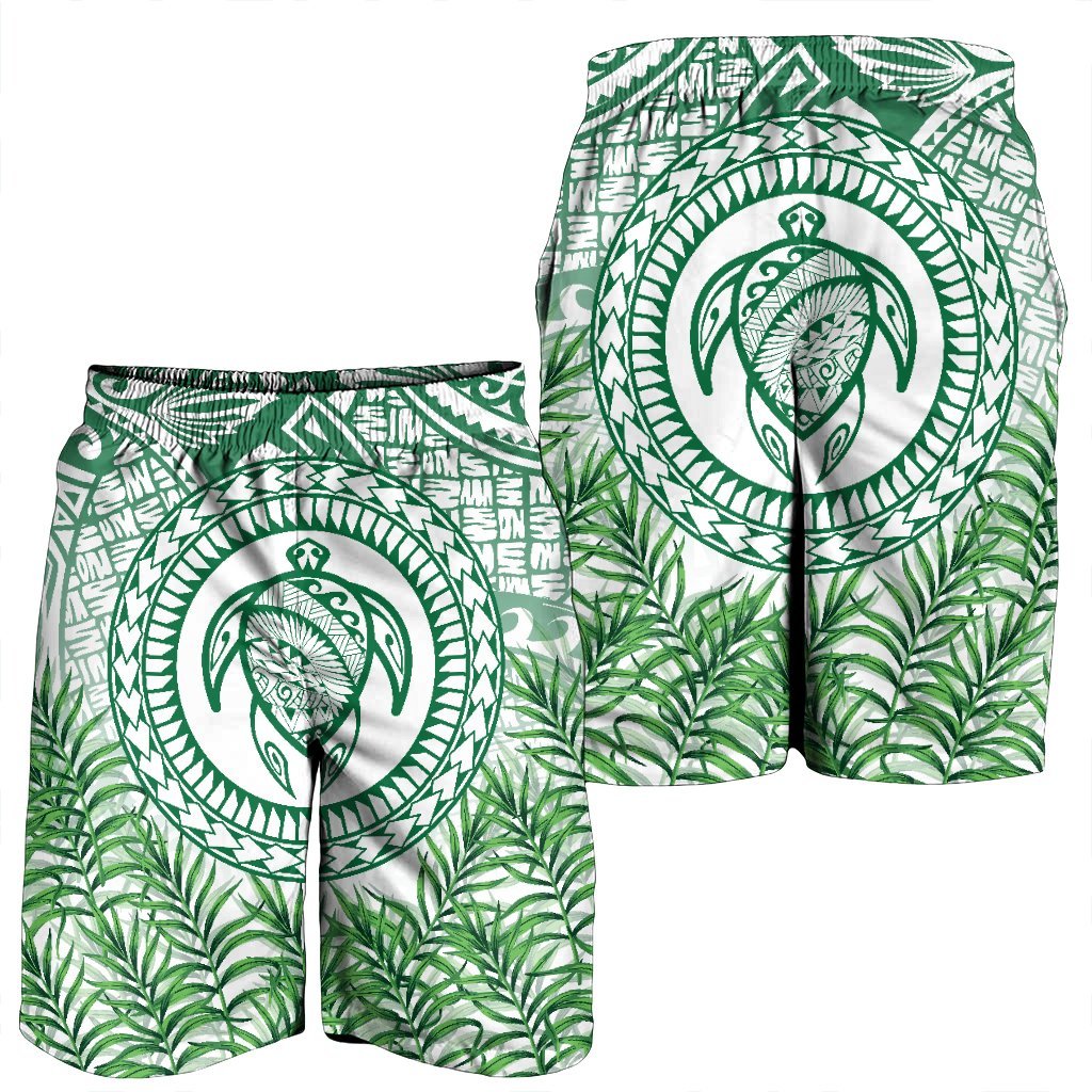 Hawaii Turtle Polyneian Palm Tree Leaf Men's Shorts - AH - Polynesian Pride