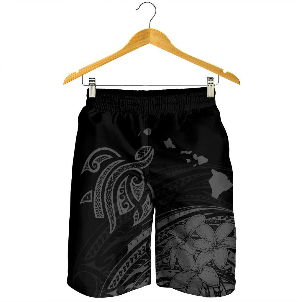 Hawaii Turtle Polynesian Map Plumeria Men's Shorts Gray - AH - Polynesian Pride