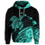 Custom Hawaii Turtle Polynesian Map Plumeria Hoodie Turquoise - Polynesian Pride