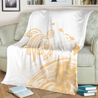 Hawaii Turtle Polynesian Map Plumeria Premium Blankets White Background - AH - Polynesian Pride