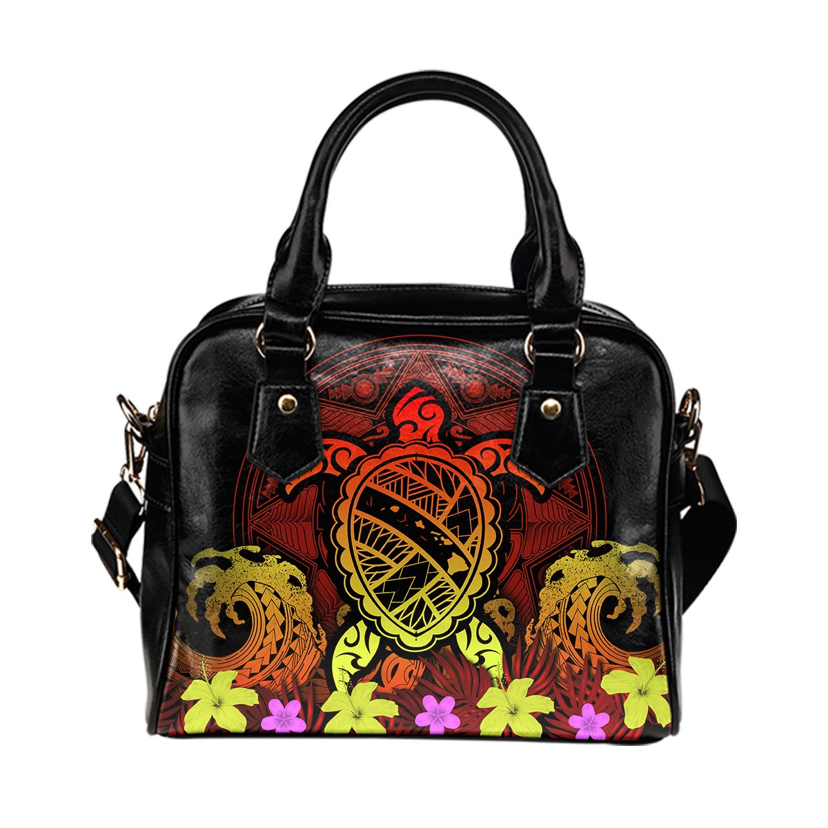 Hawaii Turtle Polynesian Red Shoulder Handbag - Kuly Style One Size Red - Polynesian Pride