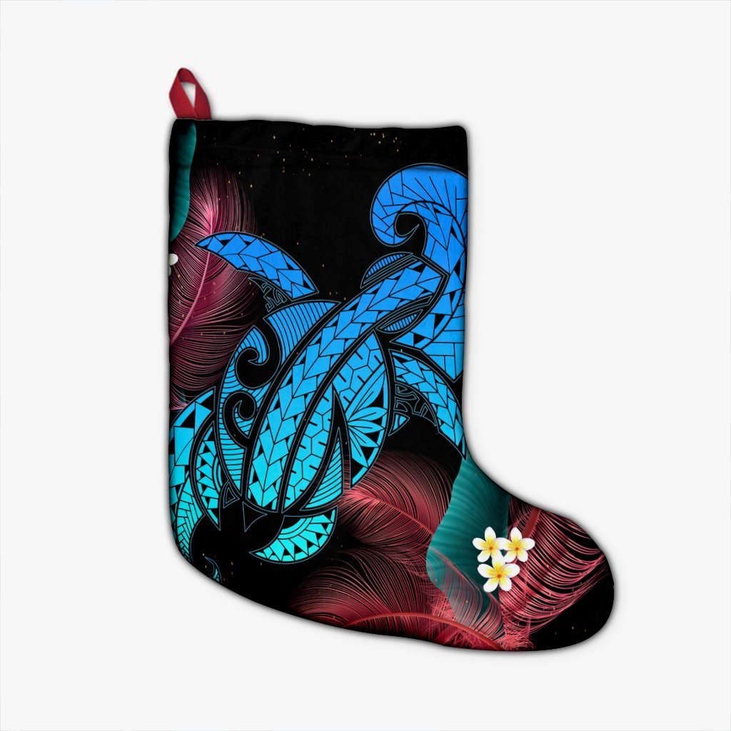 Hawaii Turtle Polynesian Tropical Christmas Stocking - Ghia Style - AH Christmas Stocking 26 X 42 cm Black - Polynesian Pride