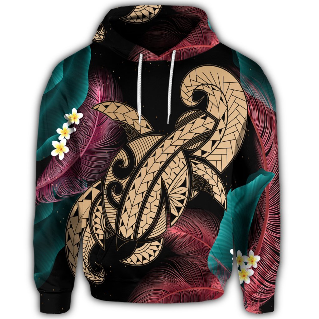 Hawaiian Turtle Polynesian Tropical Hoodie Ghia Style Gold - Polynesian Pride