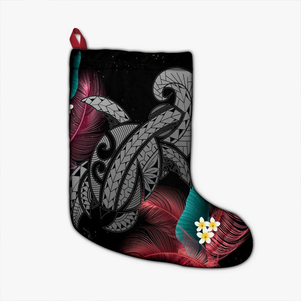 Hawaii Turtle Polynesian Tropical Christmas Stocking - Ghia Style Gray - AH Christmas Stocking 26 X 42 cm Black - Polynesian Pride