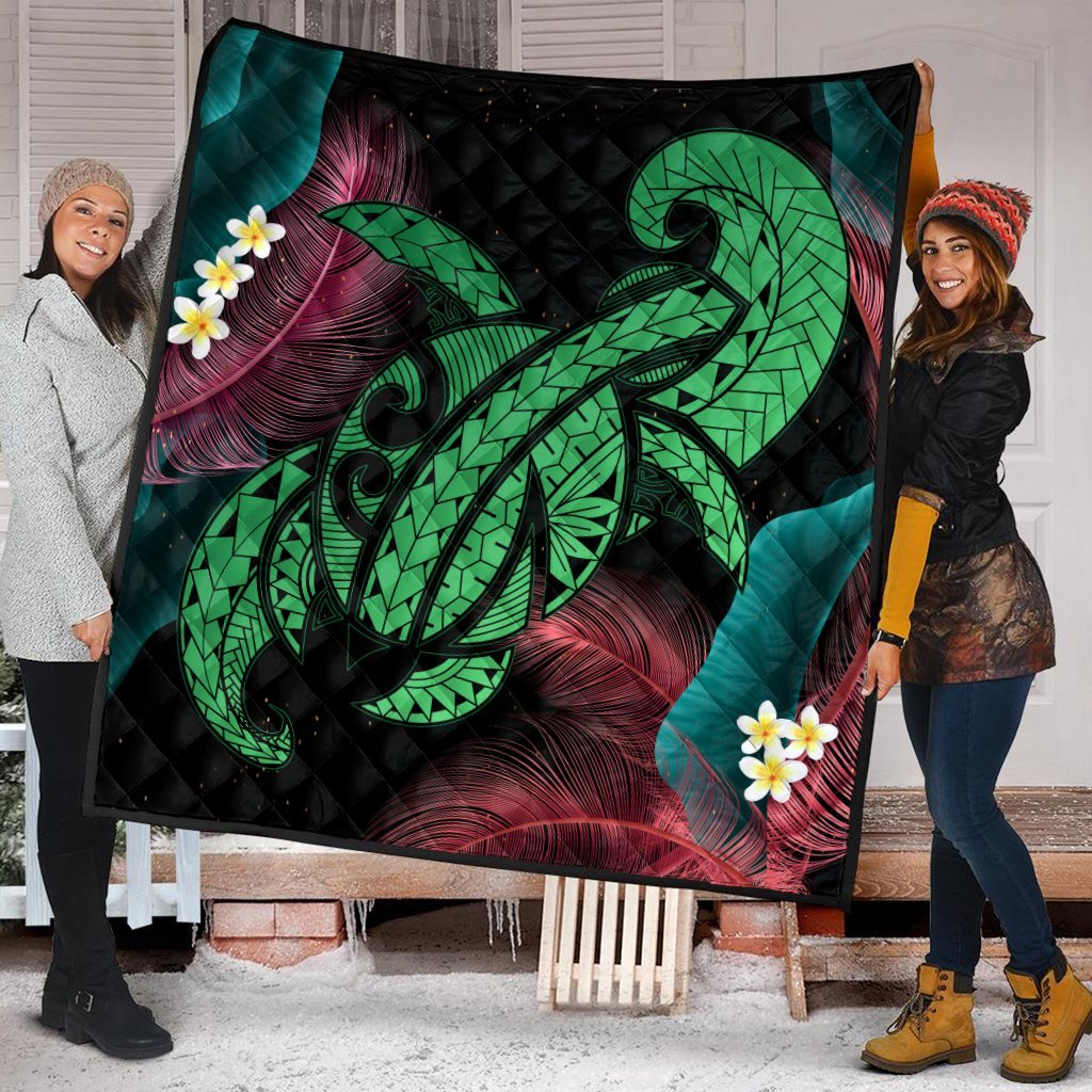Hawaii Turtle Polynesian Tropical Premium Quilts - Ghia Style Green - AH - Polynesian Pride