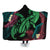 Hawaii Turtle Polynesian Tropical Hooded Blanket - Ghia Style Green - AH Hooded Blanket White - Polynesian Pride