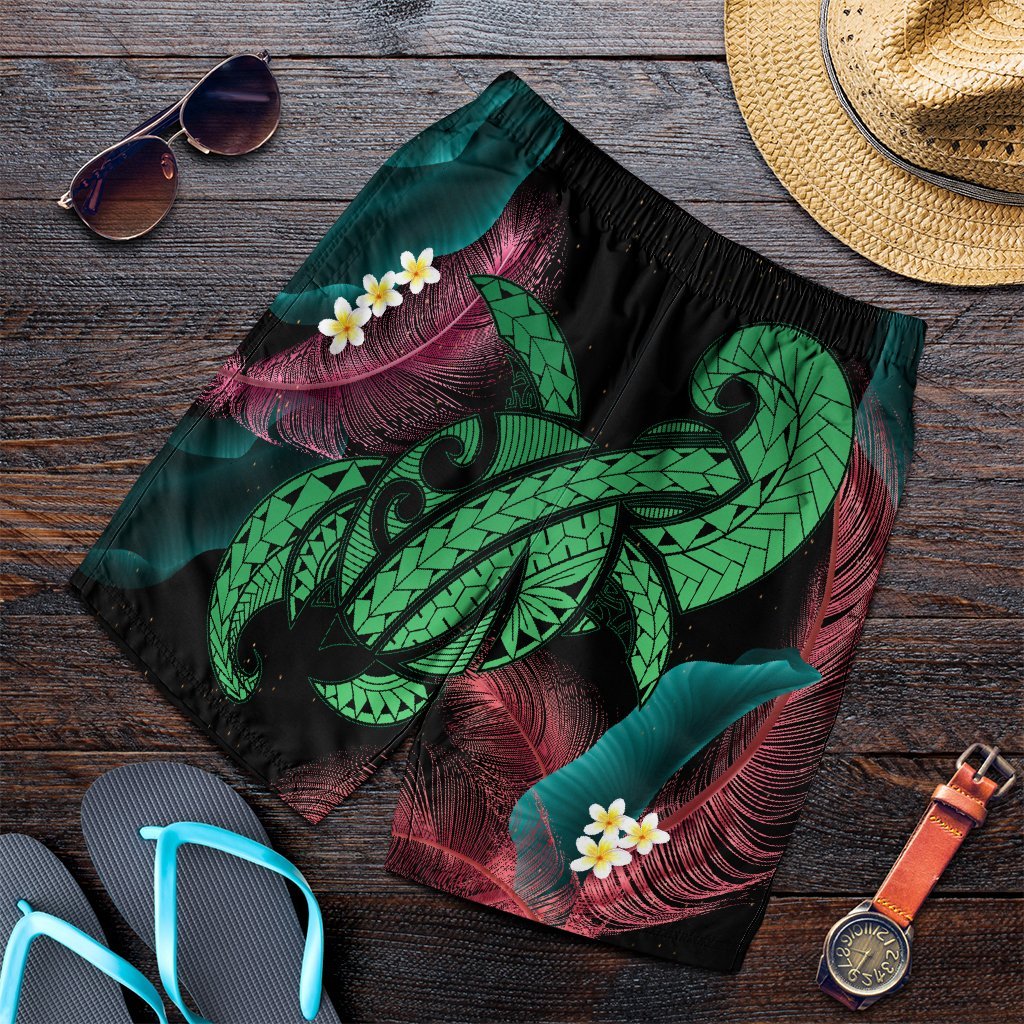 Hawaii Turtle Polynesian Tropical Men's Shorts - Ghia Style Green - AH Art - Polynesian Pride