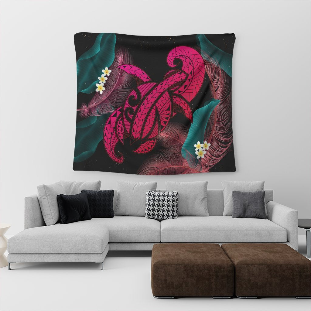 Hawaii Turtle Polynesian Tropical Tapestry - Ghia Style Pink - AH - Polynesian Pride