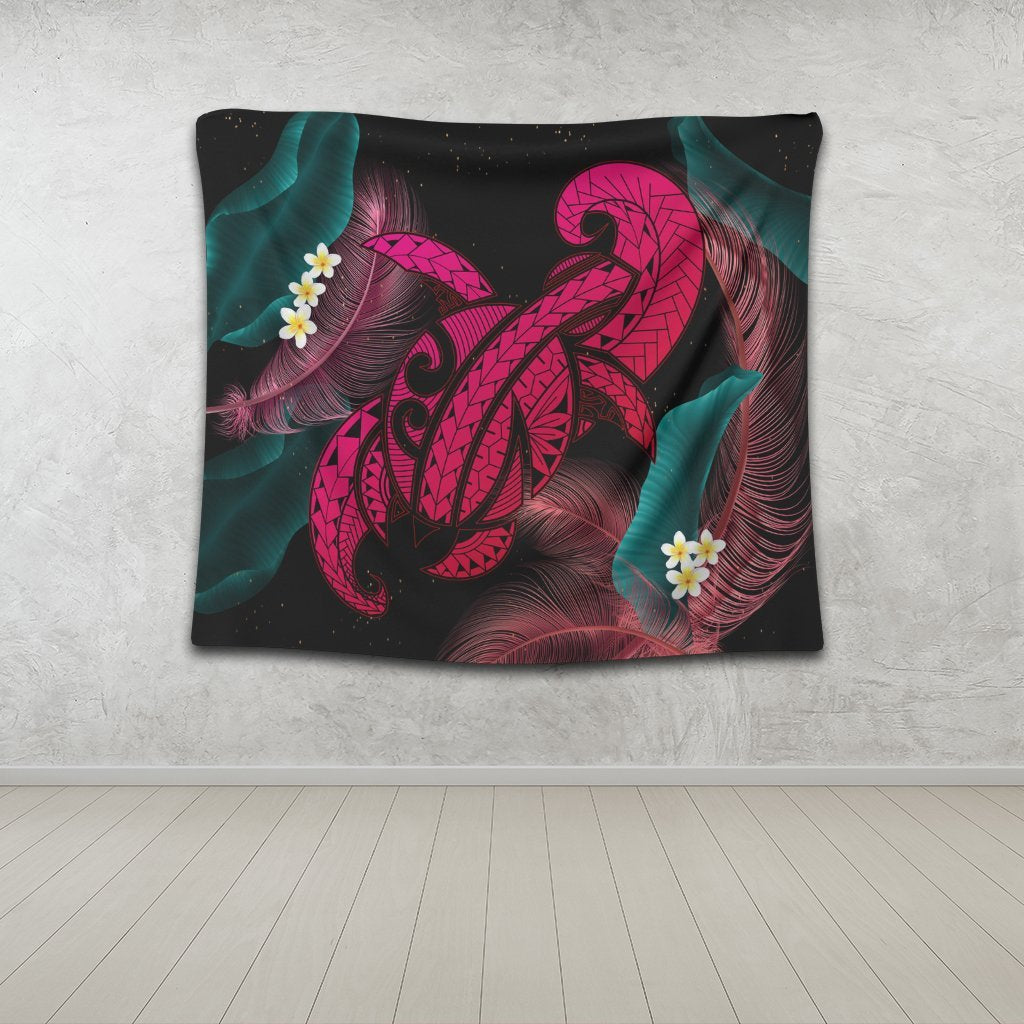 Hawaii Turtle Polynesian Tropical Tapestry - Ghia Style Pink - AH - Polynesian Pride
