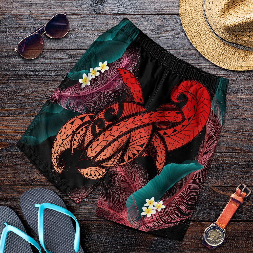 Hawaii Turtle Polynesian Tropical Men's Shorts - Ghia Style Red - AH Art - Polynesian Pride