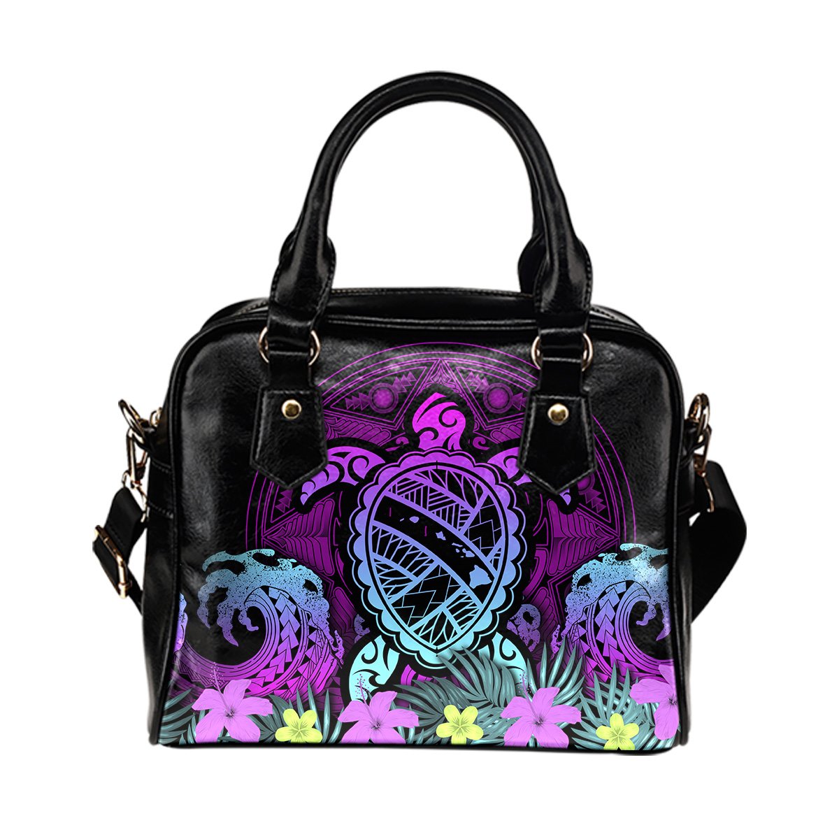 Hawaii Turtle Polynesian Turquoise Shoulder Handbag - Kuly Style One Size Turquoise - Polynesian Pride