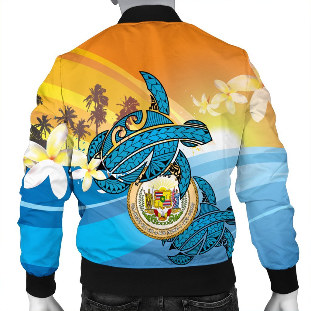 Hawaii Turtle Sea Cost Of Arm Bomber Jacket - AH - Polynesian Pride