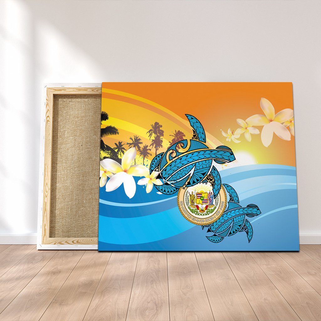Hawaii Turtle Sea Cost Of Arm Canvas - AH Canvas Poly-cotton - Polynesian Pride