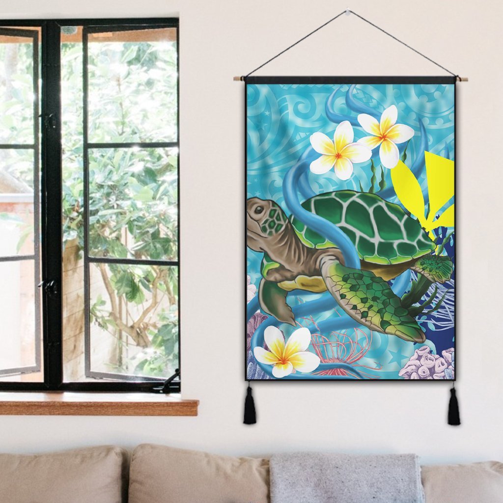 Hawaii Turtle Sea Cotral Polynesian Hanging Poster - AH - Polynesian Pride