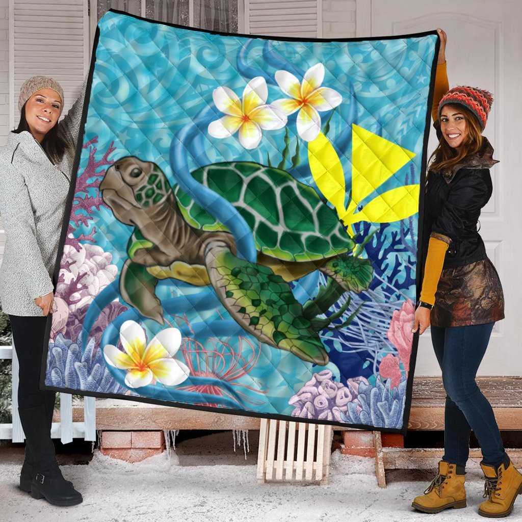 Hawaii Turtle Sea Cotral Polynesian Premium Quilts - AH - Polynesian Pride