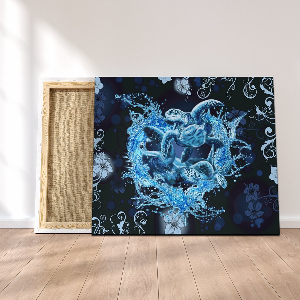 Hawaii Turtle Sea Ohana Canvas - AH Canvas Poly-cotton - Polynesian Pride