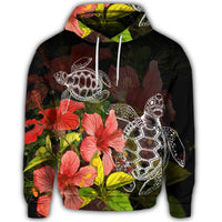 Hawaiian Turtle Tree Hibiscus Hoodie - Polynesian Pride