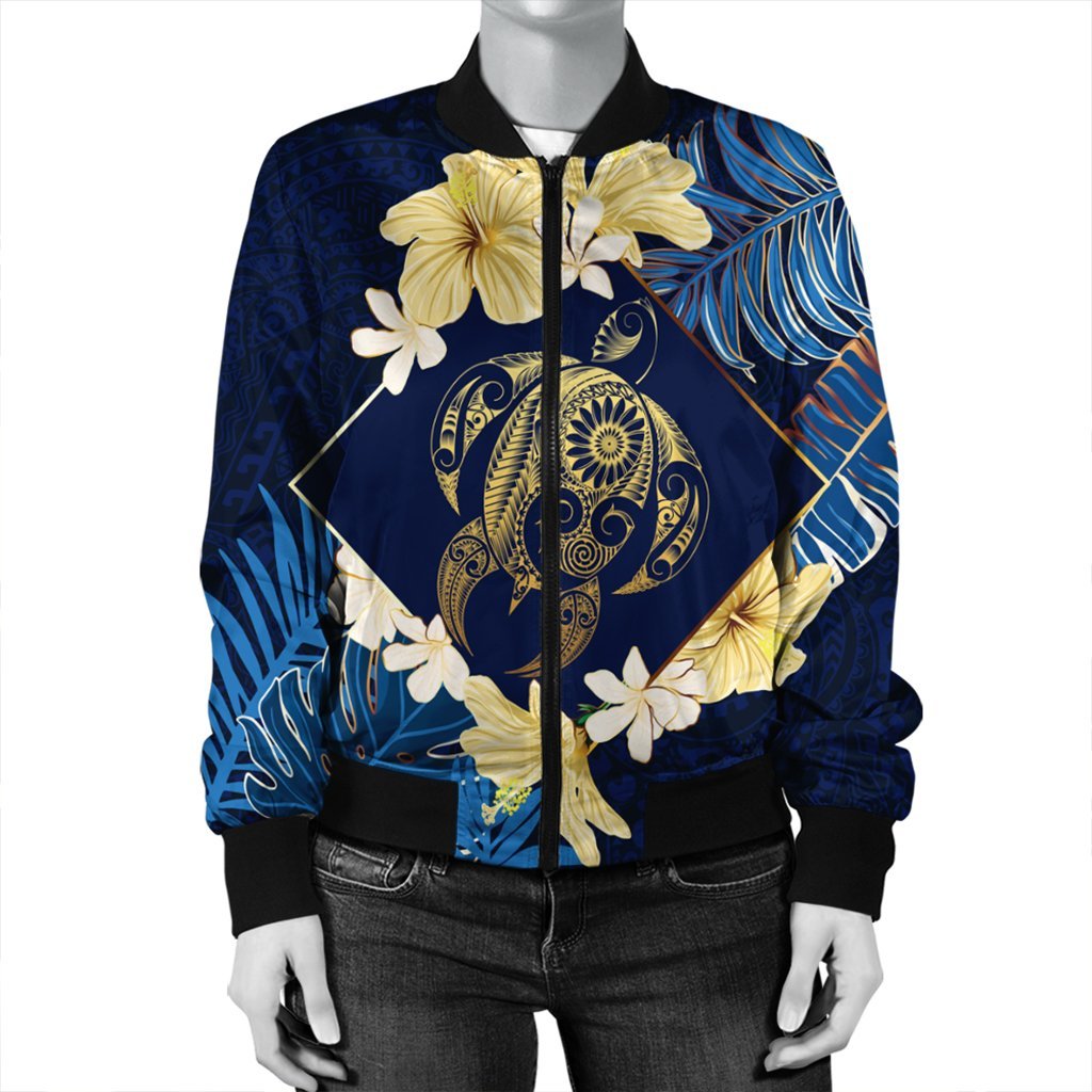 Hawaii Turtle Tropical Bomber Jacket - Taha Style - AH - Polynesian Pride