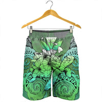 Hawaii Turtle Wave Polynesian Men's Shorts - Hey Style Green - AH - Polynesian Pride