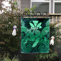 Hawaii Turtle Wave Polynesian Flag - Hey Style Green Pastel - AH - Polynesian Pride