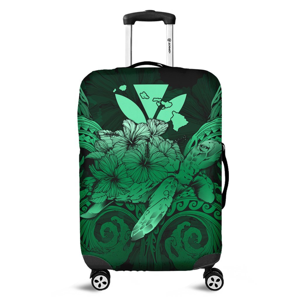 Hawaii Turtle Wave Polynesian Luggage Covers - Hey Style Green Pastel - AH Black - Polynesian Pride