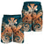 Hawaii Turtle Wave Polynesian Men's Shorts - Hey Style Orange - AH - Polynesian Pride