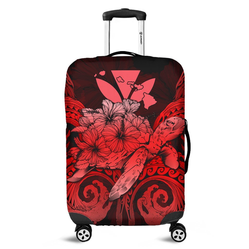 Hawaii Turtle Wave Polynesian Luggage Covers - Hey Style Red - AH Black - Polynesian Pride