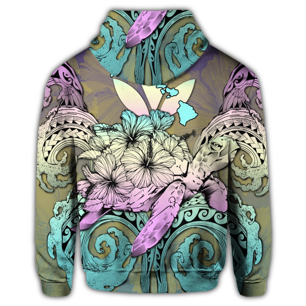 Hawaii Turtle Wave Polynesian Zip Hoodie Hey Style Yellow - Polynesian Pride