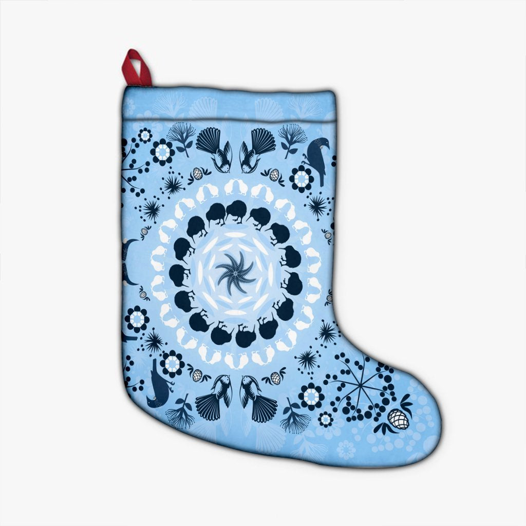 Hawaii Underwater Pattern Christmas Stocking - AH Christmas Stocking 26 X 42 cm Black - Polynesian Pride