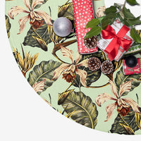Hawaii Vintage Tropical Jungle Leaves Orchid Bird Tree Skirt - Polynesian Pride