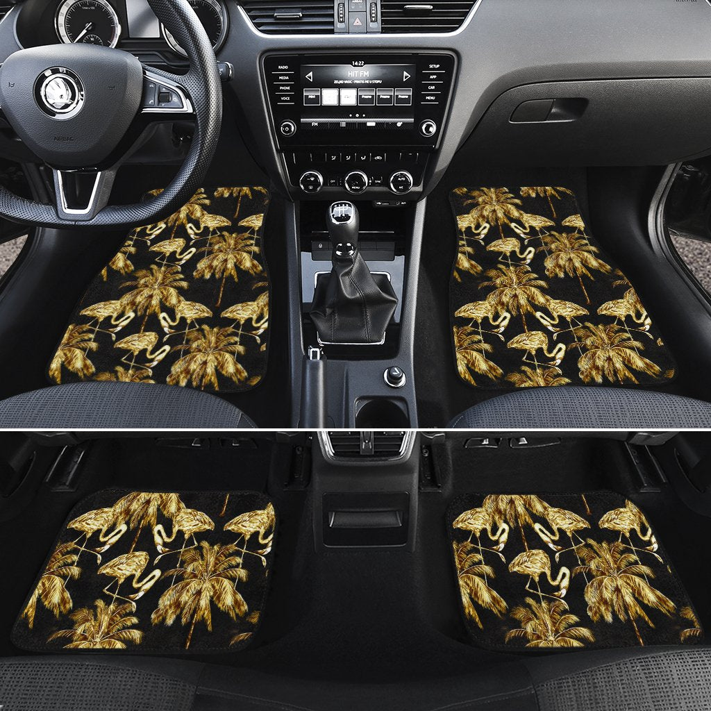 Hawaii Watercolor Flamingos Palm Trees Beautiful Seamless Hawaii Car Floor Mats Turquoise One Size - Polynesian Pride
