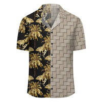 Hawaii Watercolor Flamingos Palm Trees Beautiful Seamless Lauhala Moiety Hawaiian Shirt - Polynesian Pride