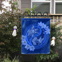 Hawaii Yin Yang Turtle Shark Hibiscus Plumeria Flag - Blue - AH - Polynesian Pride