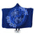 Hawaii Yin Yang Turtle Shark Hibiscus Plumeria Hooded Blanket - Blue - AH Hooded Blanket White - Polynesian Pride