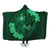 Hawaii Yin Yang Turtle Shark Hibiscus Plumeria Hooded Blanket - Green - AH Hooded Blanket White - Polynesian Pride