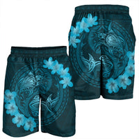 Hawaii Yin Yang Turtle Shark Hibiscus Plumeria Men's Shorts - Pastel - AH - Polynesian Pride