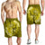 Hawaii Yin Yang Turtle Shark Hibiscus Plumeria Men's Shorts - Yellow - AH - Polynesian Pride